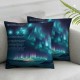 Ulloord Throw Pillow Covers, Decorative Pillow Covers Digital Printing Linen Blended for Couch Sofa Bed Invisible Zipper