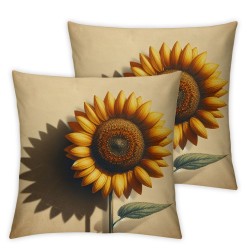 Ulloord Flower Pillow Covers , Beautiful Sunflower Antiqued Double Sided Square Throw Pillow Covers Sofa Decorative Pillowcase