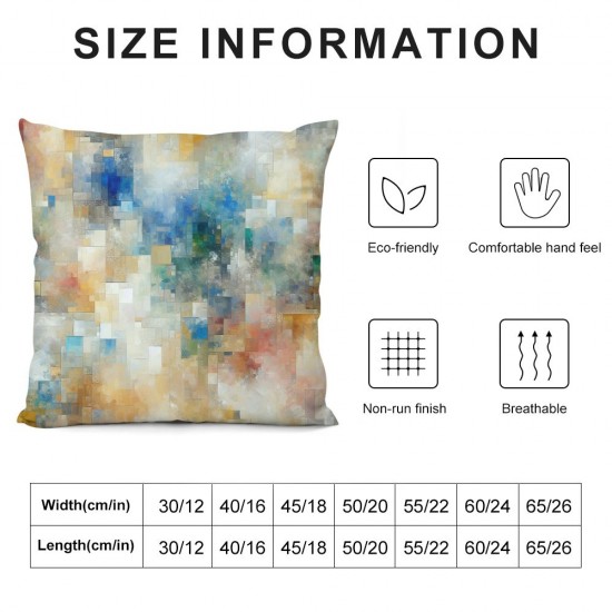 Ulloord Orange Color Throw Pillow Covers,Gray Modern Decorative Pillow Covers Digital Printing for Couch Sofa Bed Invisible Zipper