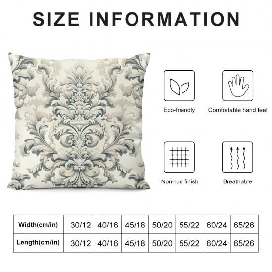 Ulloord Floral Decorative Pillow Covers, Floral Double Sided Throw Pillow Covers Sofa Cushion Cover Square