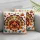 Ulloord Autumn Happy Thanksgiving Theme Decorative Pillow Covers ,Turkey Autumn Colorful Funny Abstract Animal Throw Pillow Covers