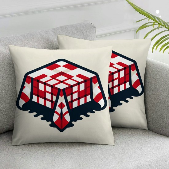 Ulloord Pillow Covers Red ed Pattern Double Sided Decorative Pillows Cases Throw Pillows Covers