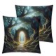 Ulloord Nature Landscape Throw Pillow Covers, in a Landscape Decorative Pillow Covers Digital Printing Blended Fabric for Couch Sofa Bed Invisible Zipper