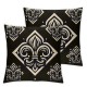 Ulloord Black Throw Pillow Covers, Decorative Pillow Covers Digital Printing Blended Fabric for Couch Sofa Bed Invisible Zipper