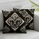 Ulloord Black Throw Pillow Covers, Decorative Pillow Covers Digital Printing Blended Fabric for Couch Sofa Bed Invisible Zipper