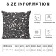 Ulloord  Pink Heart Throw Pillow Covers,Valentine's Day Romantic with Love Ink Hearts Happy Day Decorative Pillow Covers Digital Printing Blended Fabric for Couch Sofa Bed Invisible Zipper