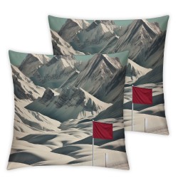 Ulloord  Winter Pillow Covers , Chamonix Mont Blanc France Ski Outdoor Snow Sports Double Sided Decorative Pillows Cases Throw Pillows Covers