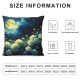 Ulloord  Flowers Oil Painting Throw Pillow Covers,White Flowers with Moon Cloud Decorative Pillow Covers Digital Printing Blended Fabric for Couch Sofa Bed Invisible Zipper