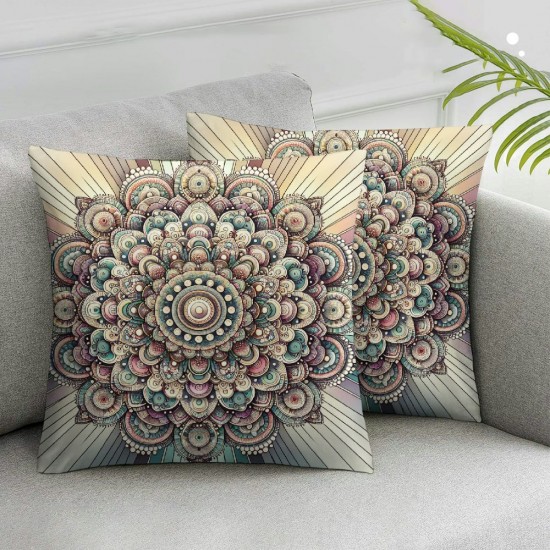 Ulloord Spring Pillows Decorative Throw Pillow Covers Blue Spots Colorful Beautiful Floral Double Sided Square Pillow Cases Pillowcase Sofa Cushion