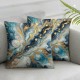 Ulloord  Blue Abstract Marble Throw Pillow Covers, Decorative Pillow Covers Digital Printing Blended Fabric for Couch Sofa Bed Invisible Zipper (Square Blue Marble)