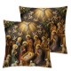 Ulloord Christmas Christian Church Throw Pillow Covers, Light Baby Decorative Pillow Covers Digital Printing for Couch Sofa Bed Invisible Zipper