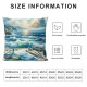 Ulloord  Beach Blue Bright Decorative Pillow Covers, Sunrise Seascape Ocean Beach Art Room Decor Couch Sofa Bed Square Linen Throw Pillow Covers for Living Room