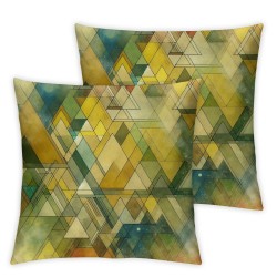 Ulloord  Yellow and Brown Oil Painting Colorful Texture Modern Pillow Covers  Colorful Image with Earthy Linen Square Throw Pillow Covers Sofa Decorative Pillowcase Cushion