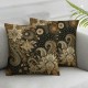 Ulloord Scarf Throw Pillow Covers,Multicolor Design Floral Carpet Ethnic Decorative Pillow Covers Digital Printing Linen Blended for Couch Sofa Bed Invisible Zipper