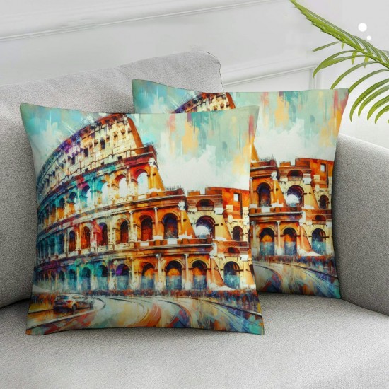 Ulloord  Blue Decorative Pillow Covers  Oil Painting Italy Famous Abstract Double Sided Square Throw Pillow Covers Sofa Decorative Pillowcase Cushion