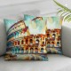 Ulloord  Blue Decorative Pillow Covers  Oil Painting Italy Famous Abstract Double Sided Square Throw Pillow Covers Sofa Decorative Pillowcase Cushion