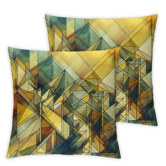 Ulloord  Yellow and Brown Oil Painting Colorful Texture Modern Pillow Covers , Colorful Image with Earthy Linen Square Throw Pillow Covers Sofa Decorative Pillowcase Cushion