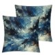 Ulloord  Abstract Oil Painting Throw Pillow Covers,Blue Black Green Texture Canvas Decorative Pillow Covers Digital Printing Blended Fabric for Couch Sofa Bed Invisible Zipper