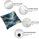 Ulloord  Abstract Oil Painting Throw Pillow Covers,Blue Black Green Texture Canvas Decorative Pillow Covers Digital Printing Blended Fabric for Couch Sofa Bed Invisible Zipper