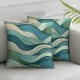 Ulloord  Abstract Ocean Waves Decorative Pillow Covers , Abstract Waves Marine Pattern Striped Background Square Cushion Throw Pillow Covers Outdoor Sofa Couch Pillowcase