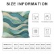 Ulloord  Abstract Ocean Waves Decorative Pillow Covers , Abstract Waves Marine Pattern Striped Background Square Cushion Throw Pillow Covers Outdoor Sofa Couch Pillowcase