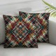 Ulloord Green Throw Pillow Covers,Blue Decorative Pillow Covers Digital Printing Linen Blended for Couch Sofa Bed Invisible Zipper