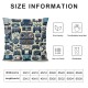 Ulloord  Video Game Throw Pillow Covers,Video Game Controller Gadgets Decorative Pillow Covers Digital Printing Linen Blended for Couch Sofa Bed Invisible Zipper