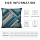 Ulloord  Blue Striped Throw Pillow Covers,Abstract Art Retro Texture Line White Decorative Pillow Covers Digital Printing Blended Fabric for Couch Sofa Bed Invisible Zipper