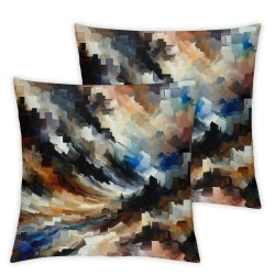 Ulloord Brown Throw Pillow Covers,Multicolor&nbsp;Abstract Paint Decorative Pillow Covers Digital Printing Blended Fabric for Couch Sofa Bed Invisible Zipper