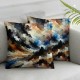 Ulloord Brown Throw Pillow Covers,Multicolor&nbsp;Abstract Paint Decorative Pillow Covers Digital Printing Blended Fabric for Couch Sofa Bed Invisible Zipper