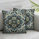 Ulloord Outdoor Waterproof Throw Pillow Covers  Floral Printed and Boho Farmhouse Outdoor Pillow Covers for Patio Funiture Garden  Blue