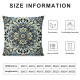 Ulloord Outdoor Waterproof Throw Pillow Covers  Floral Printed and Boho Farmhouse Outdoor Pillow Covers for Patio Funiture Garden  Blue