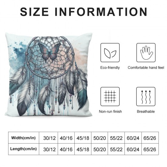 Ulloord Throw Pillow Covers, Beautiful Decorative Pillow Covers Digital Printing Linen Blended for Couch Sofa Bed Invisible Zipper