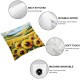 Ulloord  Sunflowers Oil Painting Throw Pillow Covers,Sunflower Field Wall Art Oil Decorative Pillow Covers Digital Printing Blended Fabric for Couch Sofa Bed Invisible Zipper