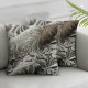 Ulloord  White Lace Ribbon Throw Pillow Covers,White Lace Ribbon On Grey Decorative Pillow Covers Digital Printing Linen Blended for Couch Sofa Bed Invisible Zipper