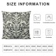 Ulloord Black Grey Throw Pillow Covers,Flourish Damask Gray On Black Decorative Pillow Covers Digital Printing Linen Blended for Couch Sofa Bed Invisible Zipper