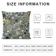 Ulloord Round Throw Pillow Covers,Yellow Blue Circle Texture Dotted Decorative Pillow Covers Digital Printing Linen Blended for Couch Sofa Bed Invisible Zipper