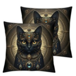 Ulloord Halloween Throw Pillow Covers, Witch Cloak Inspirational Decorative Pillow Covers Digital Printing Blended Fabric for Couch Sofa Bed Invisible Zipper