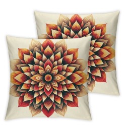 Ulloord Orange Sunflower Throw Pillow Covers, Abstract Decorative Pillow Covers Digital Printing Linen Blended for Couch Sofa Bed Invisible Zipper