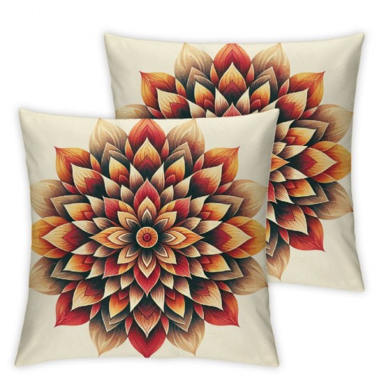 Ulloord Orange Sunflower Throw Pillow Covers, Abstract Decorative Pillow Covers Digital Printing Linen Blended for Couch Sofa Bed Invisible Zipper