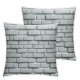 Ulloord Grey Brick Throw Pillow Covers,White Texture Decorative Pillow Covers Digital Printing Linen Blended for Couch Sofa Bed Invisible Zipper