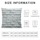 Ulloord Grey Brick Throw Pillow Covers,White Texture Decorative Pillow Covers Digital Printing Linen Blended for Couch Sofa Bed Invisible Zipper