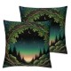 Ulloord Grass Throw Pillow Covers,Green Forest Decorative Pillow Covers Digital Printing Blended Fabric for Couch Sofa Bed Invisible Zipper