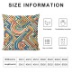 Ulloord Beige Throw Pillow Covers,Modern Frame Decorative Pillow Covers Digital Printing Linen Blended for Couch Sofa Bed Invisible Zipper