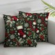 Ulloord Christmas Stocking Throw Pillow Covers,Checkered Socks and Decorative Pillow Covers Digital Printing Linen Blended for Couch Sofa Bed Invisible Zipper