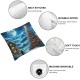 Ulloord Hous Christmas Throw Pillow Covers,Landscape Night Gift Bag Decorative Pillow Covers Digital Printing Linen Blended for Couch Sofa Bed Invisible Zipper