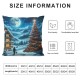 Ulloord Hous Christmas Throw Pillow Covers,Landscape Night Gift Bag Decorative Pillow Covers Digital Printing Linen Blended for Couch Sofa Bed Invisible Zipper