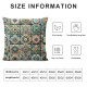 Ulloord  Moroccan Tile Throw Pillow Covers,Ornament Portuguese Mosaic Decorative Pillow Covers Digital Printing Blended Fabric for Couch Sofa Bed Invisible Zipper