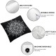 Ulloord Black Retro Throw Pillow Covers,White Decorative Pillow Covers Digital Printing Linen Blended for Couch Sofa Bed Invisible Zipper