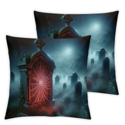 Ulloord Witch Hat Skull Throw Pillow Covers, Strange Light School Decorative Pillow Covers Digital Printing for Couch Sofa Bed Invisible Zipper